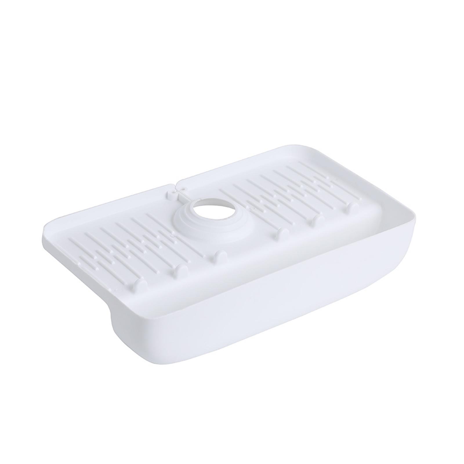 Magideal - Tapete De Recolección De Agua Para Grifo De Baño, Tapete Para Grifo Para Fregadero De Cocina, Tapete De Drenaje Detrás Del Grifo Para Granja, Cocina, Blanco