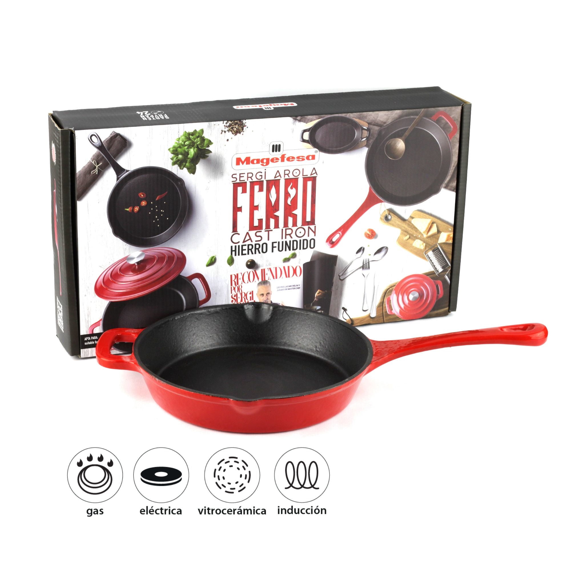 Sartén 24 Cm Fierro Rojo 1 Piezas