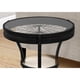 thumbnail image 3 of Mesa decorativa Monarch Specialties, negra martillada con tapa de cristal, 3 of 4