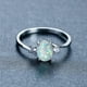 thumbnail image 3 of Luxurious White Opal Engagement Ring - Classic Oval Crystal Wedding Band for Women, 3 of 4