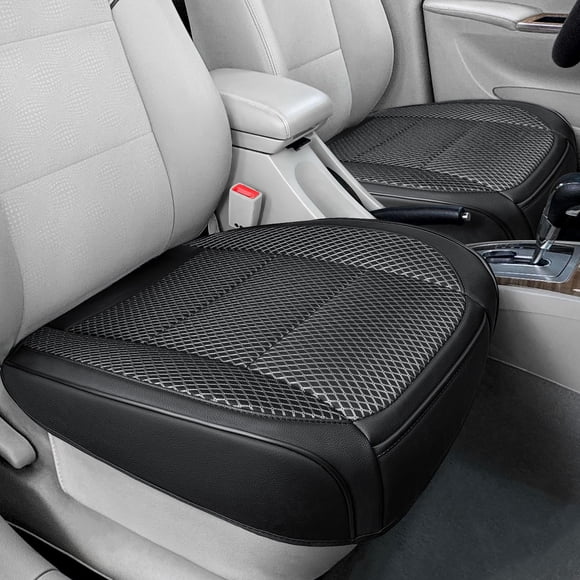 Funda para Asiento de Auto Qinlive 3D Malla de Aire Negra 2 Piezas Cuero