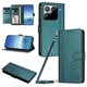 thumbnail image 1 of Funda Cartera Trébol para Xiaomi 15 Pro con Ranuras Tarjetas y Carga Inalámbrica Verde oscuro, 1 of 6