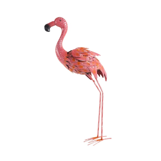 Figuritas de Animales, Estatua de Flamenco, Artesanía Rosa, Bricolaje, Adorno de Paisaje de Hierro Decorativo Versátil, Escultura de Jardín para Patio
