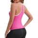 thumbnail image 3 of INSPIRE CHIC Camiseta de Tirantes de Mujer con Cuello en V, Tirantes Finos, Ajuste Ceñido, Elástica, Recortada, Atlética, M Rojo Rosado, 3 of 6