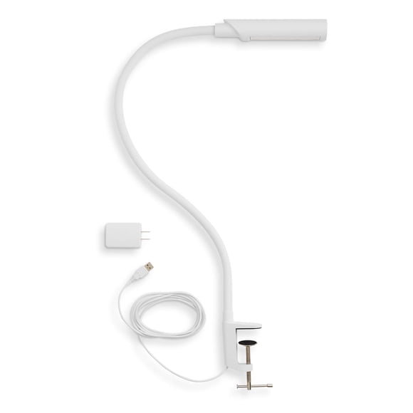 Lámpara de escritorio Flexible LED USB Blanca 67 cm Reliable