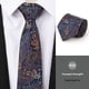 thumbnail image 2 of Hombres 3.15 pulgadas corbata con patrones con cuadrado de bolsillo impreso floral, corbata formal profesional de los hombres, corbata a rayas azul casual, 2 of 3