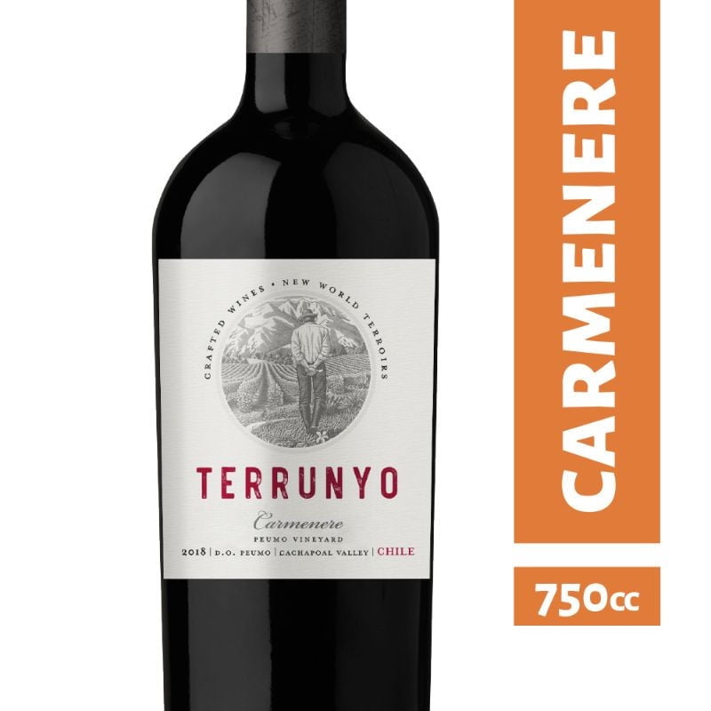 Vino Tinto Carmenere Premium 14.7° Botella 750 ml Terrunyo