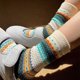 thumbnail image 1 of Xiao Hua 3 Pares de Calcetines beige de Cuello Redondo, Calcetines Cálidos de Invierno para Mujer de Mezcla de Lana y Algodón, Calcetines Gruesos retro Cómodos para Casa Clima Frío Senderismo, Talla, 1 of 2