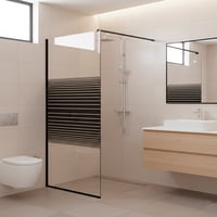 Mampara Fija De Baño Strava Negra Joytek 190×90 Cm Vidrio Templado 8 Mm