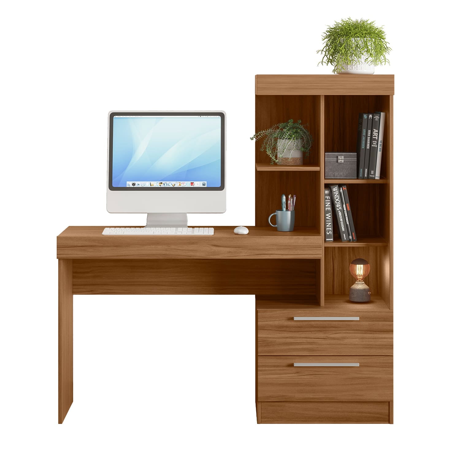 Escritorio 2 Cajones Con Repisa Denver Home Mobili