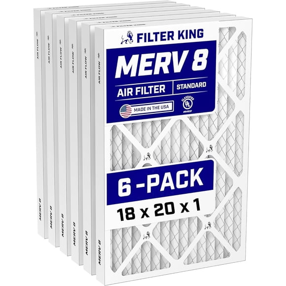 Filtro de Aire Filter King 18x20x1 MERV 8 Pack 6 AC Calefacción