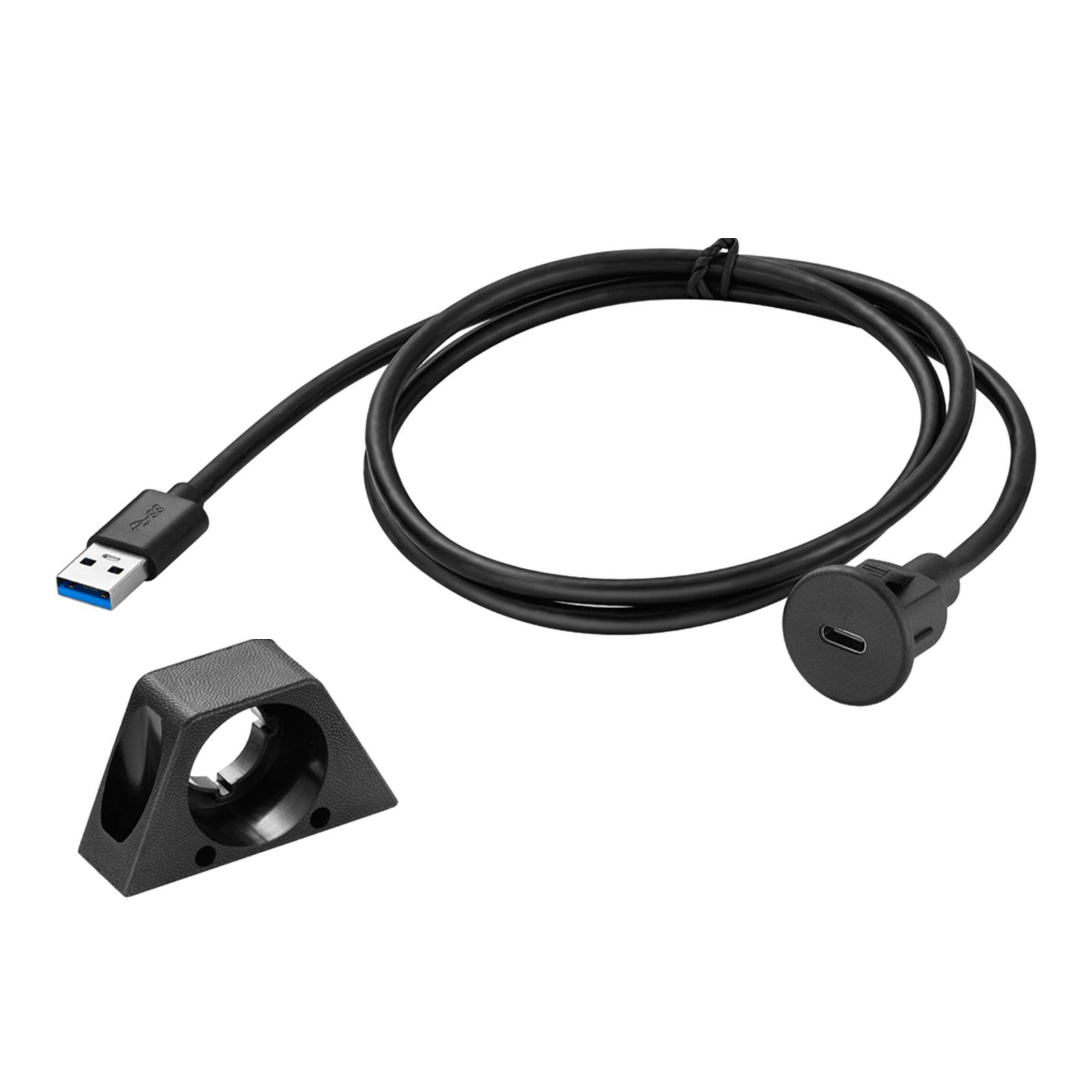 Magideal - Cable De Extensión De Montaje Empotrado Para Salpicadero De Coche Transferencia De Datos De 5Gbps Instalación Fácil Y Duradera A Para Usb A Tipo C
