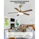 thumbnail image 5 of Ventilador de techo Vaczon de 52" negro y dorado con luz LED, 6 velocidades, 5 of 9