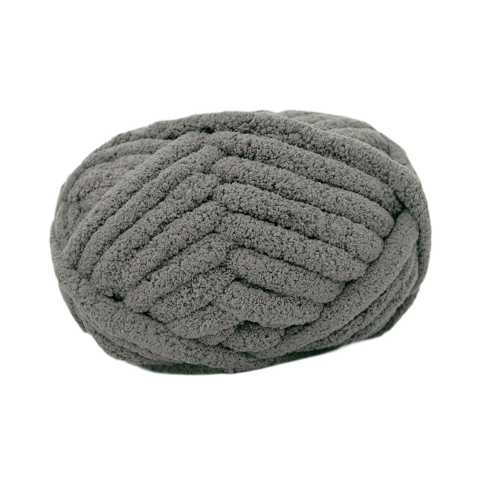 Magideal - Hilo De Lana Gruesa Para Ganchillo Tejido Manual Alfombras Cestas Camas Para Mascotas Poliéster Lavable Apto Para Creaciones De Invierno Regalos Artes Gris Oscuro