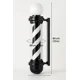 thumbnail image 2 of Poste De Barberia Y Peluqueria Con Luz Giratoria Blanco Con Negro Gordo 84cm, 2 of 3