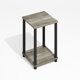 thumbnail image 5 of Mesa Auxiliar Furinno Moderna de 2 Niveles con Tapa Cuadrada en Roble Gris, 5 of 6