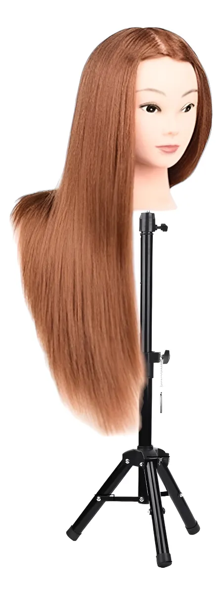 Linastore - Atril Pedestal Para Cabeza Tecnica + Cabeza Sintetica Normal Cafe Claro