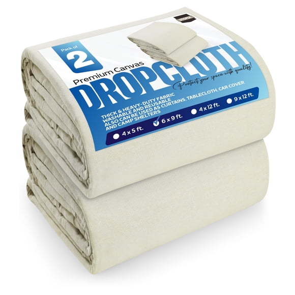Lona Drop Cloth Utopia Home Utopia, lavable y reutilizable, 6 x 9 pies