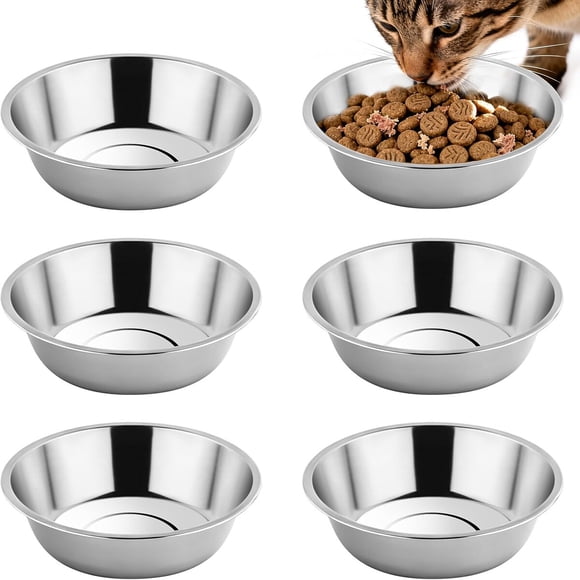 Platos para Gato Tifanso 6 Piezas de Acero Inoxidable 5.6 in