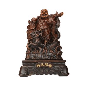 Magideal - Estatua De Buda Sentado Feng Shui Estatua De Buda Chino Estilo Vintage Artesanía De Resina Escultura De Buda Estatuilla De Buda Para La Decoración Del Estilo A