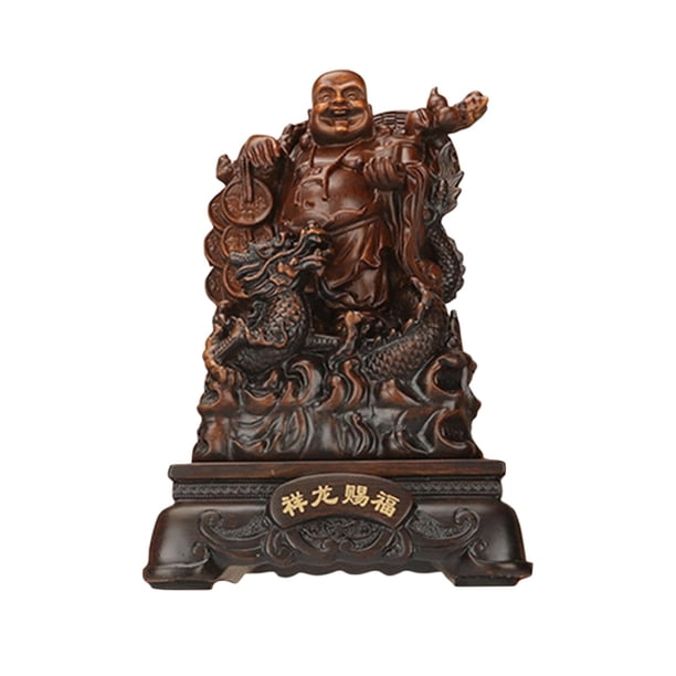 Estatua de Buda sentado Feng Shui Estatua de Buda chino Estilo vintage Artesanía de resina Escultura de Buda Estatuilla de Buda para la decoración del Estilo A