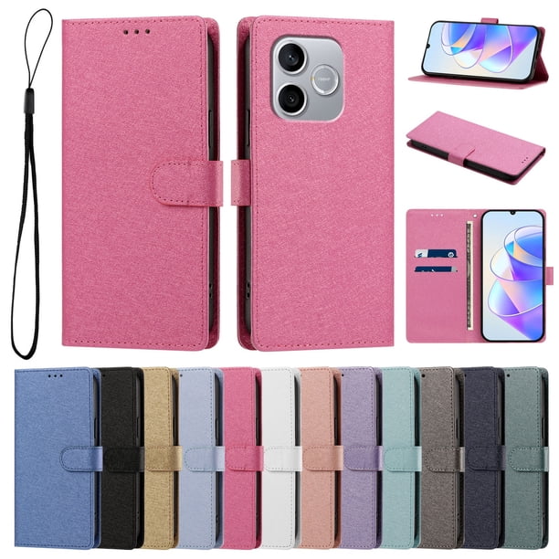 Cartera Funda para Honor 600 Lite Carga Inalámbrica, Rojo Rosa