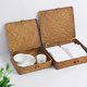 thumbnail image 5 of Set de 2 cubos de almacenamiento FOSSORH con tapa de hierba marina plana, color caramelo, 5 of 7