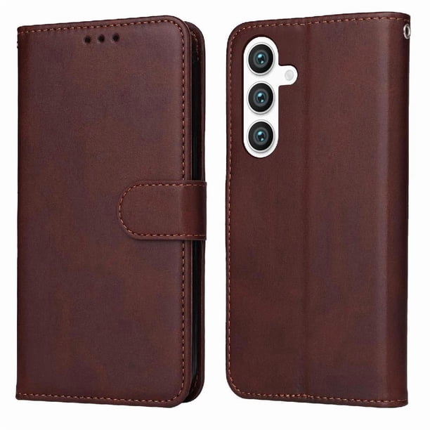 Funda Billetera para Samsung Galaxy S25 Plus con Porta Tarjetas y Soporte Ajustable Marrón
