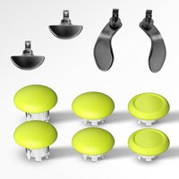Genérico - Kit De Tapas Metálicas Para Joysticks Y Botones Traseros Compatibles Con El Mando Edge De Ps5 - Cubierta De Seta Para Palanca De Pulgar, Palanca Basculante 3D-Negro Amarillo
