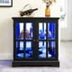 thumbnail image 1 of Gabinete de pantalla led Curio,Gabinete de pantalla antiguo con estantes ajustables,Retro diseño de calidad con puertas de rejilla Elegante estantería y armario de almacenamiento, 1 of 6