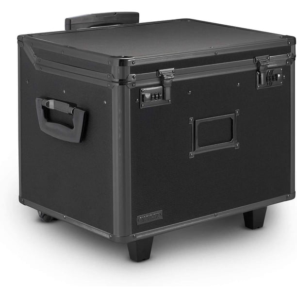 Archivador móvil con cierre para archivos Vaultz de cartas o documentos legales, color negro