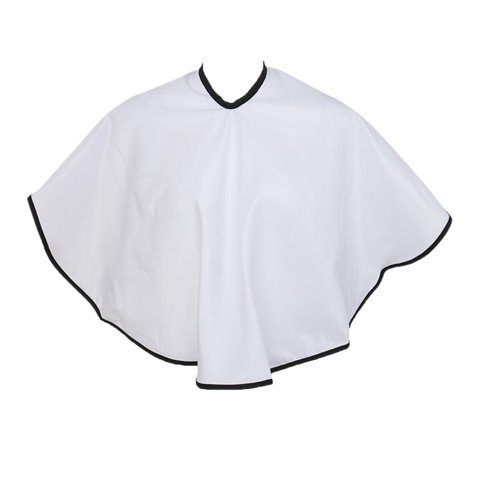 Magideal - Capa De Barbero De Salón, Capa De Barbero De Afeitado, Chal De Tinte Para El Cabello, Capa De Maquillaje Corta, Capa De Corte De Pelo Para Peluquería Blanco