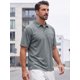 thumbnail image 4 of INSPIRE CHIC Camisa Polo Retro para Hombre de Manga Corta Verano Camisas Polo Vintage XXL Gris, 4 of 5