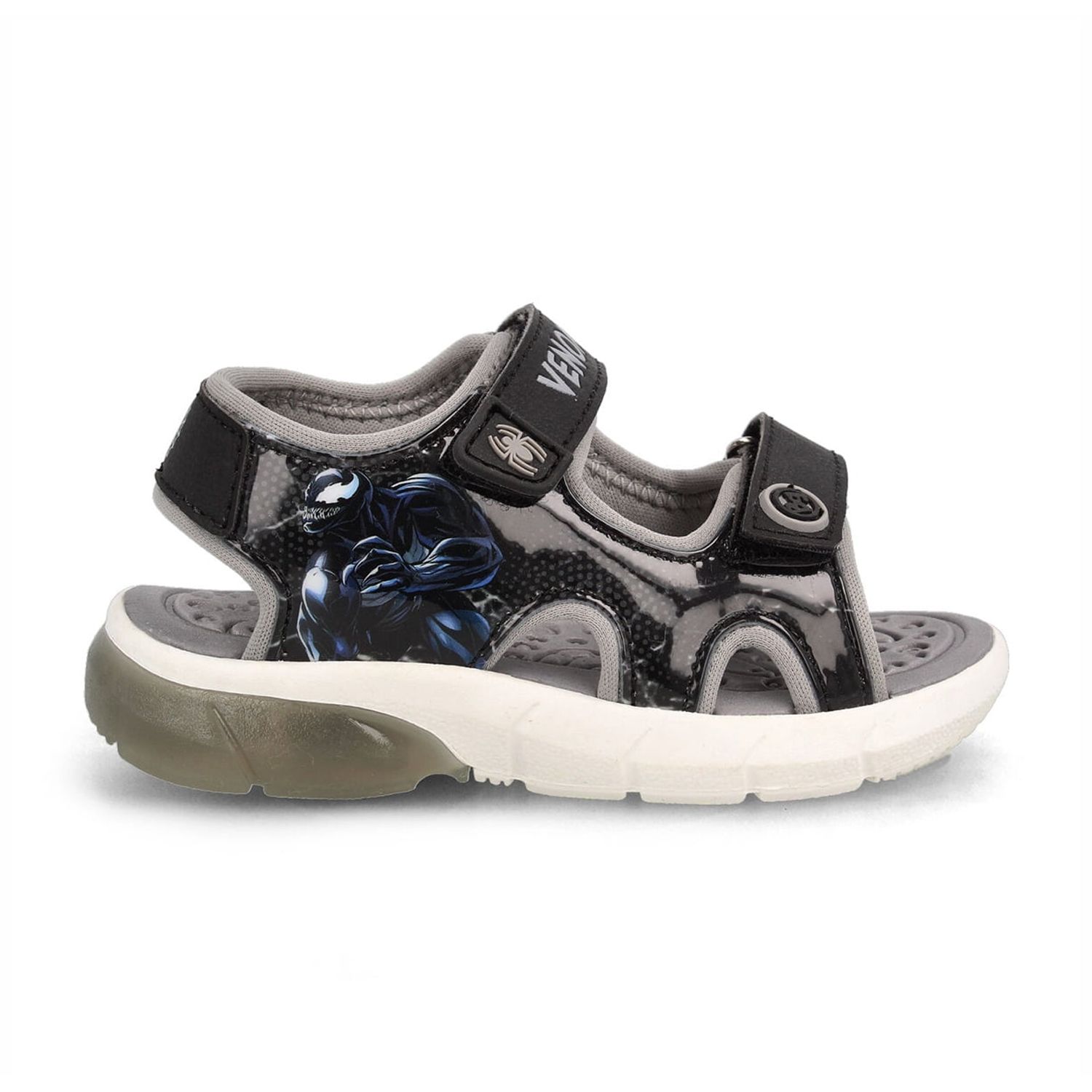 Sandalia Niño Bubblegummers Venon/Felix Negro - Gris