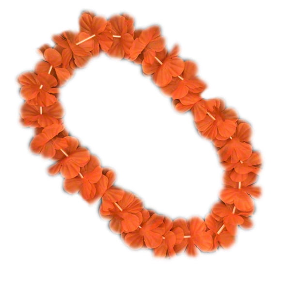 Collar Blinkee con forma de flor hawaiana, color naranja, 36 cm de largo