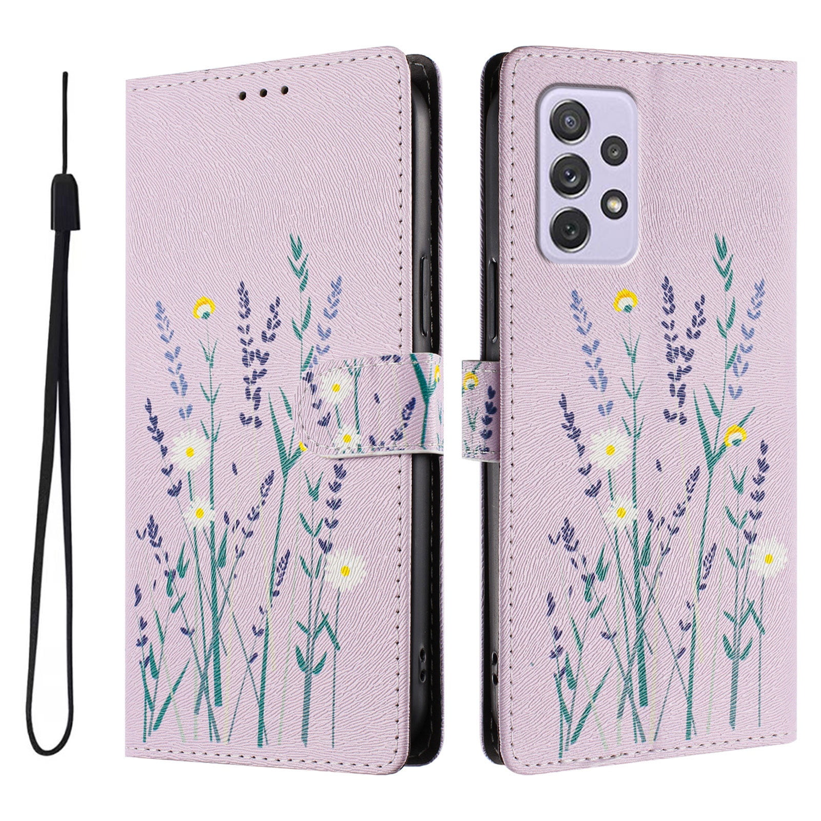 Foxdock Funda Tipo Cartera Para Samsung Galaxy A72 Con Soporte Y Correa – Diseño De Patrones Lindos