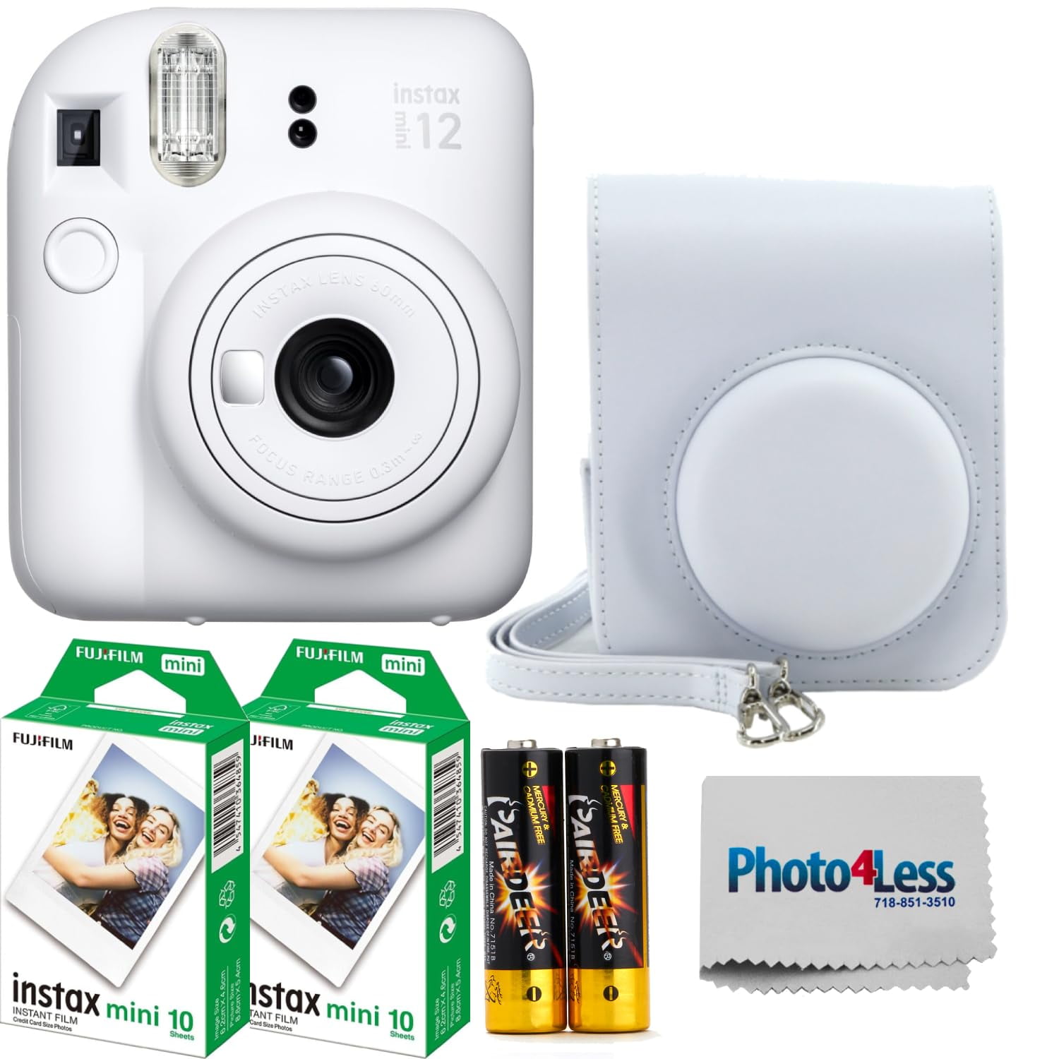 Fujifilm - Cámara De Película Instantánea Instax Mini 12 Clay White
