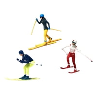 Bothyi - 3X Escala Ho Pintada A Mano 1/87 Mini Figura De Esquí Juguetes Paisaje Adorno De Carretera