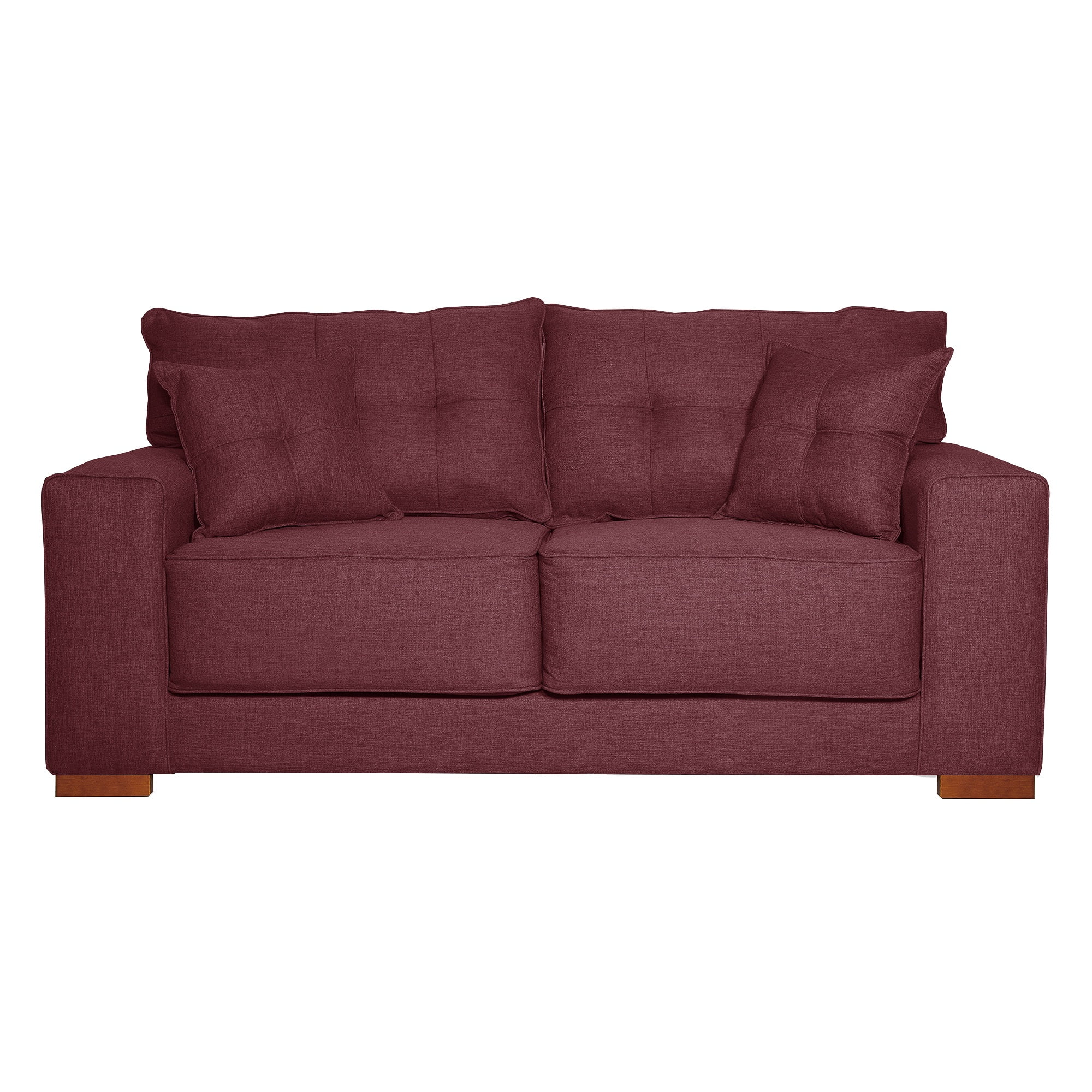 Colbox - Sofa Versa 2 Cuerpos Tela Burdeo