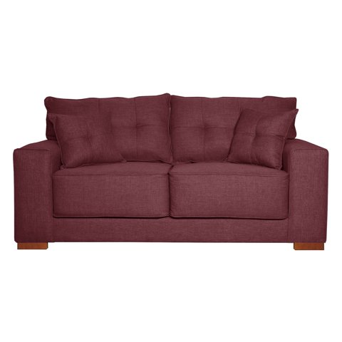 Colbox - Sofa Versa 2 Cuerpos Tela Burdeo