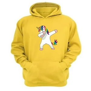 Genérico - Polerón Canguro Unicornio Amarillo Talla Xs Unisex