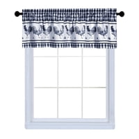 Cortinas Achim Con Filtro De Luz Tipo Granero (58 X 36 Cm), Color Azul Marino