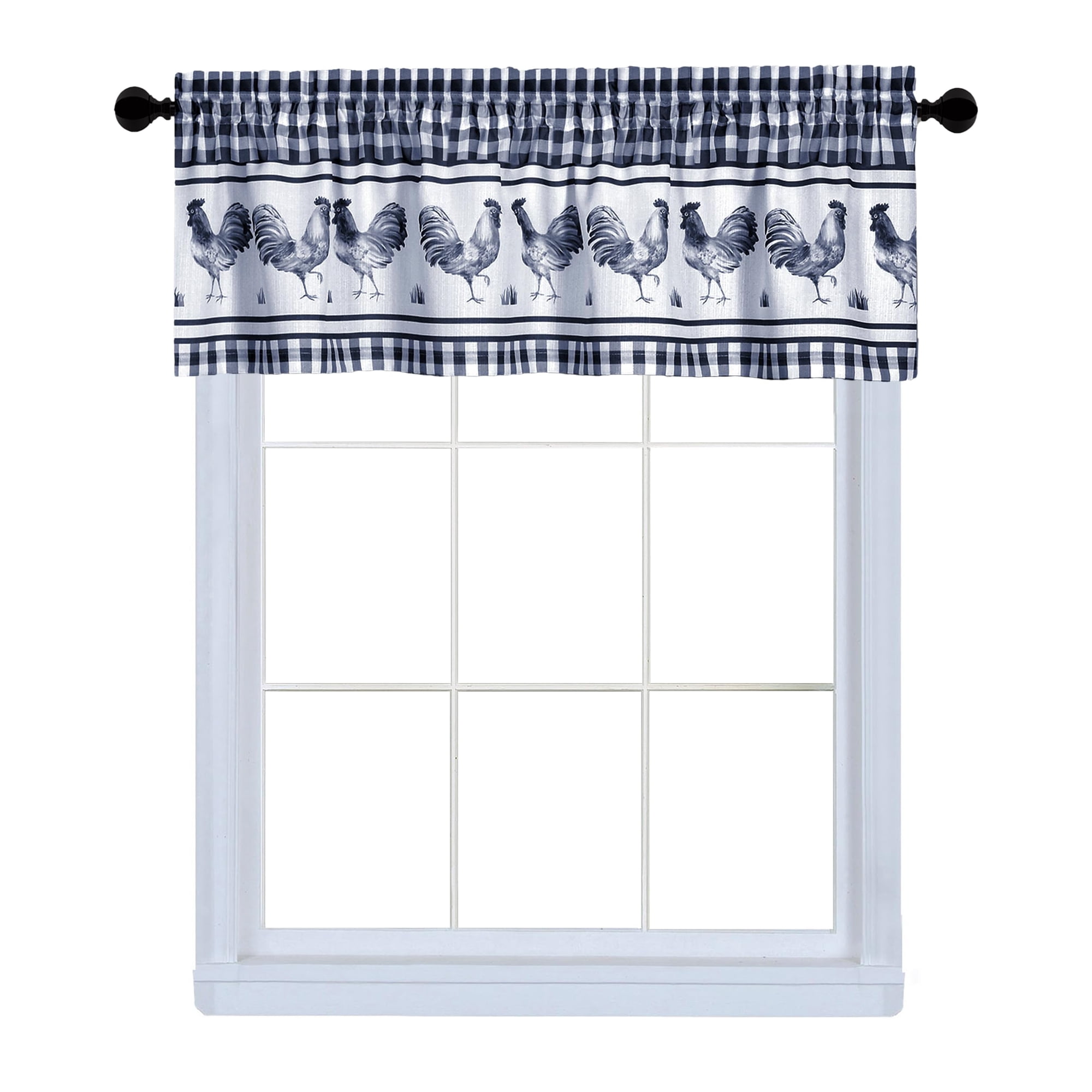 Cortinas Achim Con Filtro De Luz Tipo Granero (58 X 36 Cm), Color Azul Marino