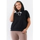 thumbnail image 1 of Saronite Sudadera con Capucha de Manga Corta Basics, Color Negro (Talla Grande para Mujer), 1 of 4