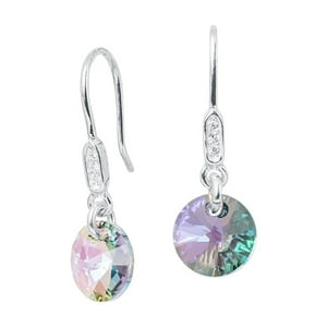 Joyas Montero - Aros Punto De Luz Plata Italiana 925 Y Cristal Genuino Paradise Shine