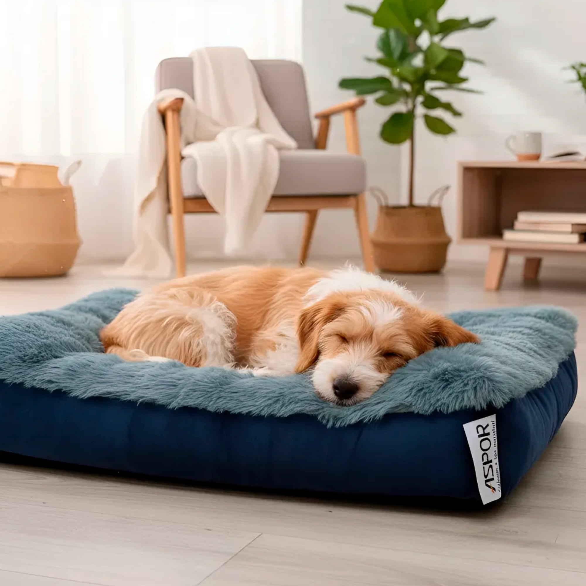Cama Para Perro Premium Aspor Lavable Antideslizante Polar Perros Y Gatos Mascotas