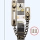 thumbnail image 3 of Protector de puerta con cadena y cerradura, cerradura de cadena con botón de presión, antirrobo, de acero inoxidable 304, sin perforaciones, para puerta corredera de dormitorio de hotel., 3 of 8