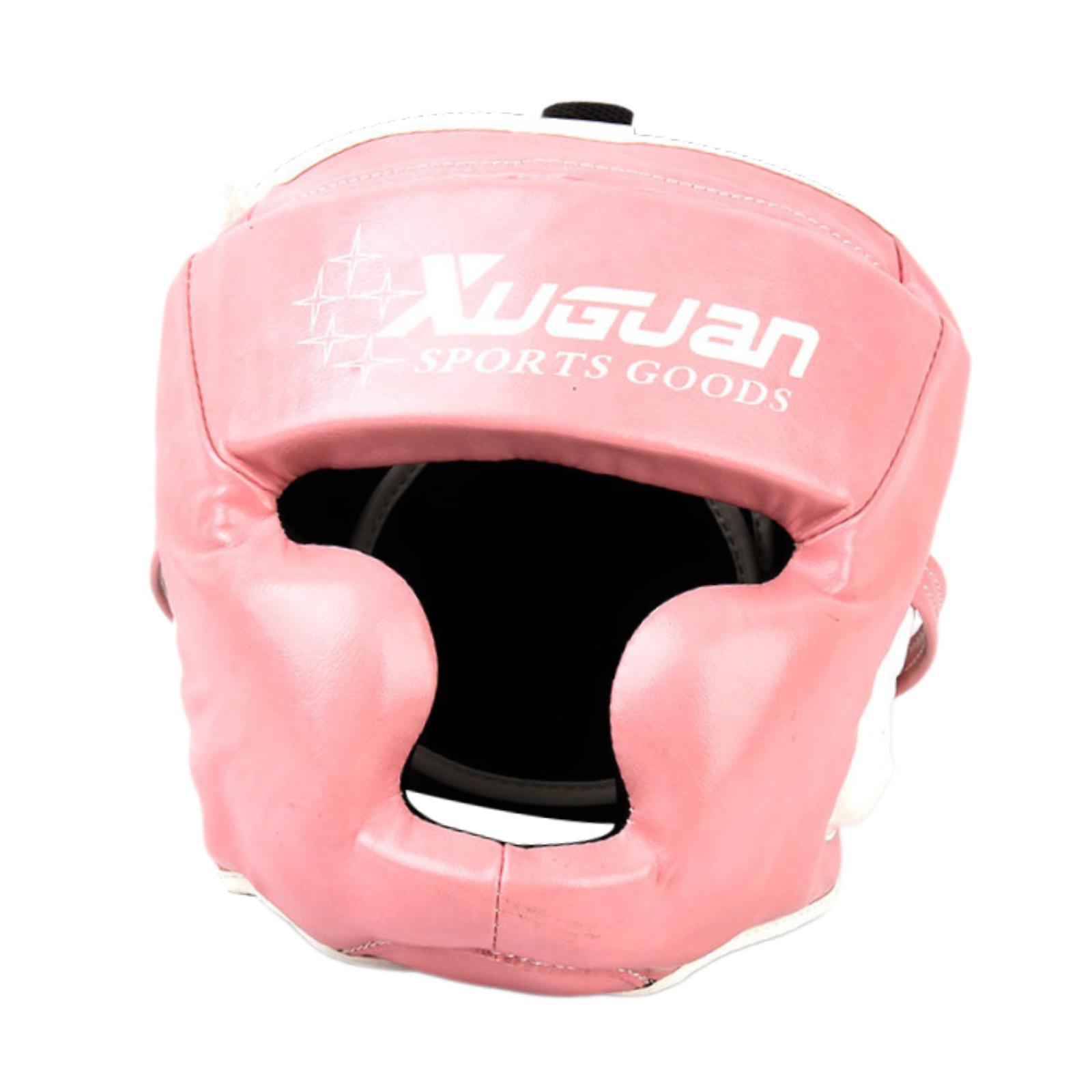 Magideal - Boxing Tartngear Guard Cómodo Cubierta De Entrenamiento De Cobertura Completa Ajustable Cubierta De La Cara Para Kickboxing Sanda Mma Wrestling Rosa