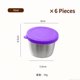 thumbnail image 1 of suxuMhao Vasos para Condimentos con Tapas, 6 Piezas Plateado y Morado 2.37 oz/70ML Vasos Pequeños para Salsa, Vasos Reutilizables para Salsas y Aderezos de Ensalada, Recipientes para Condimentos de, 1 of 3