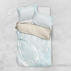 Milsleep - Juego De Cama Polinesia Dúo Tiburones Tropical Off White Lt7